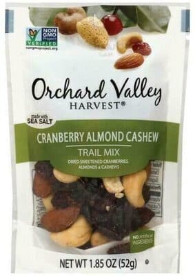 ORCHARD VALLEY HARVEST, TRAIL MIX, CRANBERRY ALMOND CASHEW