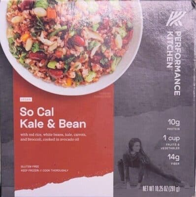 SO CAL KALE & BEAN WITH RED RICE, WHITE BEANS, KALE, CARROTS, AND BROCCOLI, COOKED IN AVOCADO OIL BOWL, SO CAL KALE & BEAN