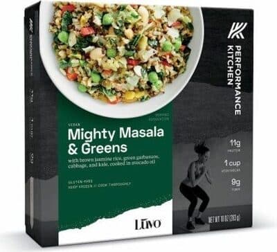 MIGHTY MASALA & GREENS WITH BROWN JASMINE RICE, GREEN GARBANZOS, CABBAGE & KALE POWER BOWL, MIGHTY MASALA & GREENS