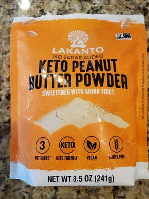PEANUT BUTTER POWDER SWEETENED WITH MONKFRUIT, MONKFRUIT