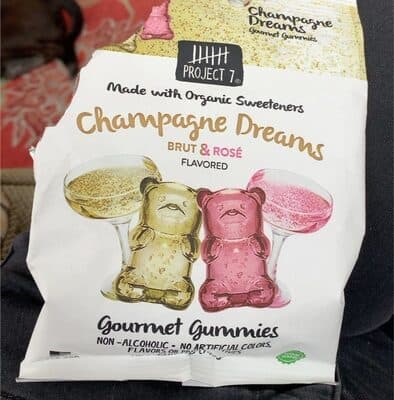 BRUT & ROSE FLAVORED CHAMPAGNE DREAMS GOURMET GUMMIES, BRUT & ROSE