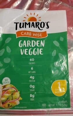 GARDEN VEGGIE 8 LOW-IN-CARB WRAPS