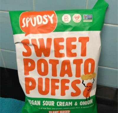 VEGAN SOUR CREAM & ONION SWEET POTATO PUFFS, VEGAN SOUR CREAM & ONION