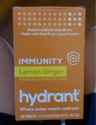LEMON GINGER FLAVORED IMMUNITY BALANCED ELECTROLYTE BOOST, LEMON GINGER