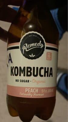 PEACH FLAVORED ORGANIC KOMBUCHA, PEACH