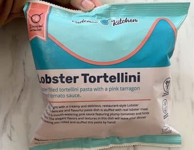 LOBSTER FILLED TORTELLINI PASTA WITH A PINK TARRAGON FLAVORED TOMATO SAUCE, LOBSTER