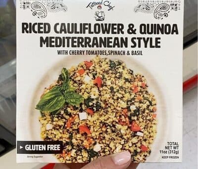 RICED CAULIFLOWER & QUINOA MEDITERRANEAN STYLE WITH CHERRY TOMATOES, SPINACH & BASIL, RICED CAULIFLOWER & QUINOA MEDITERRANEAN STYLE