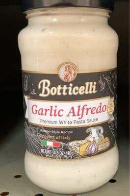GARLIC ALFREDO PREMIUM WHITE PASTA SAUCE, GARLIC ALFREDO