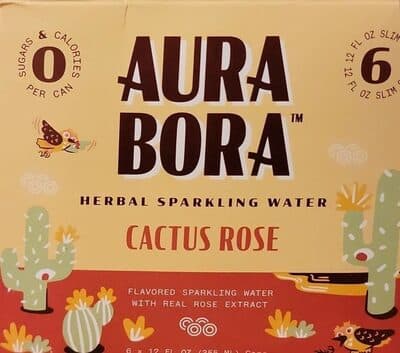CACTUS ROSE FLAVORED HERBAL SPARKLING WATER, CACTUS ROSE