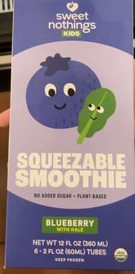 BLUEBERRY WITH KALE SQUEEZABLE SMOOTHIE, BLUEBERRY WITH KALE