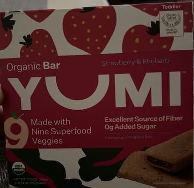 STRAWBERRY & RHUBARB ORGANIC BARS, STRAWBERRY & RHUBARB