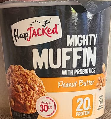 FLAPJACKED, MIGHTY MUFFIN WITH PROBIOTICS, PEANUT BUTTER