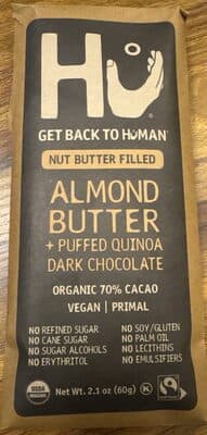 ALMOND BUTTER + PUFFED QUINOA DARK CHOCOLATE, ALMOND BUTTER