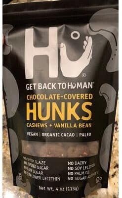 CASHEWS + VANILLA BEAN 70% CACAO CHOCOLATE-COVERED HUNKS, CASHEWS + VANILLA BEAN