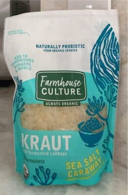 SEA SALT CARAWAY CRUNCHY KRAUT WILD FERMENTED CABBAGE, SEA SALT CARAWAY
