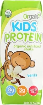 KIDS GRASS-FED PROTEIN 8 G, FIBER 3 G ORGANIC NUTRITIONAL SHAKE, VANILLA, VANILLA