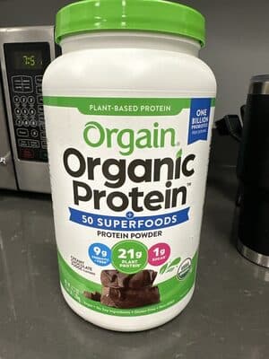 ORGANIC PLANT-BASED PROTEIN 21 G, PREBIOTIC FIBER 9 G PROTEIN POWDER, CREAMY CHOCOLATE, CREAMY CHOCOLATE