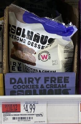 CHOCOLATE COOKIE SWIRL & COOKIE CRUMB FROZEN DESSERT WITH DOUBLE CHOCOLATE COOKIES SANDWICH, COOKIES & CREAM