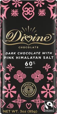 DARK CHOCOLATE WITH PINK HIMALAYAN SALT, 60% COCOA, PINK HIMALAYAN SALT