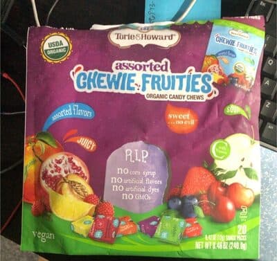 ASSORTED CHEWIE FRUITIES ORGANIC CANDY CHEWS, ASSORTED