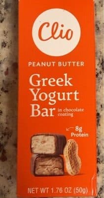 PEANUT BUTTER GREEK YOGURT BAR WRAPPED IN CHOCOLATE, PEANUT BUTTER