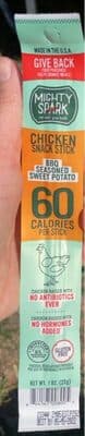 BBQ SEASONED SWEET POTATO CHICKEN SNACK STICK, BBQ SEASONED SWEET POTATO
