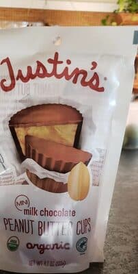 MILK CHOCOLATE ORGANIC MINI PEANUT BUTTER CUPS, MILK CHOCOLATE