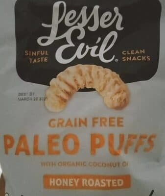 HONEY ROASTED GRAIN FREE PALEO PUFFS WITH ORGANIC COCONUT OIL