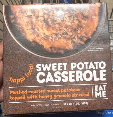 MASHED ROASTED SWEET POTATOES TOPPED WITH HONEY GRANOLA STREUSEL CASSEROLE
