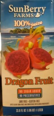 DRAGON FRUIT NO SUGAR ADDED 100% JUICE BLEND FROM PUREE AND CONCENTRATE, DRAGON FRUIT