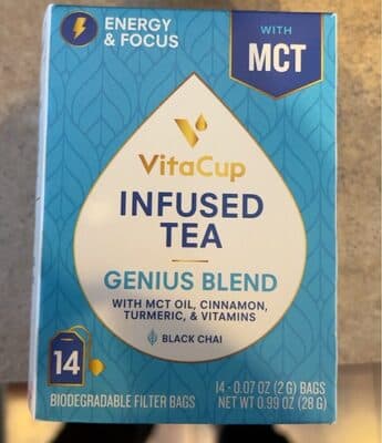 GENIUS BLEND INFUSED TEA BIODEGRADABLE FILTER BAGS, GENIUS BLEND