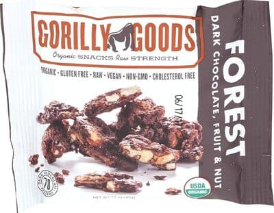 DARK CHOCOLATE NUT CRUNCH CRUNCHY CLUSTERS OF TREE NUTS, BANANAS AND RAISINS. COVERED IN DARK CHOCOLATE., DARK CHOCOLATE NUT CRUNCH