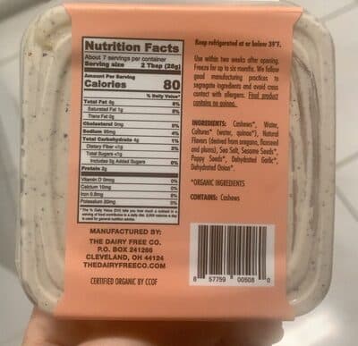 SCHMIRACLE CASHEW CHEESE SPREAD, SCHMIRACLE