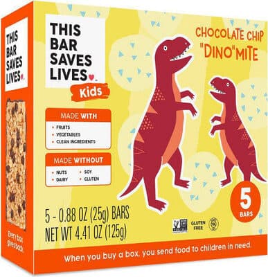 KIDS CHOCOLATE CHIP ""DINO""MITE BARS, CHOCOLATE CHIP