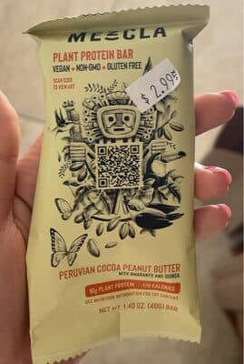 PERUVIAN COCOA PEANUT BUTTER WITH AMARANTH & QUINOA PLANT PROTEIN BAR, PERUVIAN COCOA PEANUT BUTTER