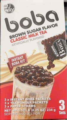 BROWN SUGAR CLASSIC MILK TEA INSTANT BOBA KIT, BROWN SUGAR