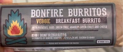VEGGIE BREAKFAST WITH POTATOES, EGGS, GREEN CHILE, ANAHEIM GREEN CHILES AND CHEESE BURRITO, VEGGIE BREAKFAST