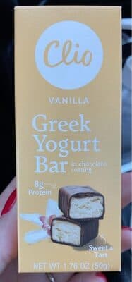VANILLA GREEK YOGURT BAR WRAPPED IN CHOCOLATE, VANILLA