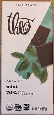 THEO, 70% DARK CHOCOLATE BAR, MINT
