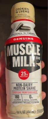 Muscle Milk Cookies 'N Creme Protein Nutrition Shake 14 Fluid Ounce Plastic Bottle