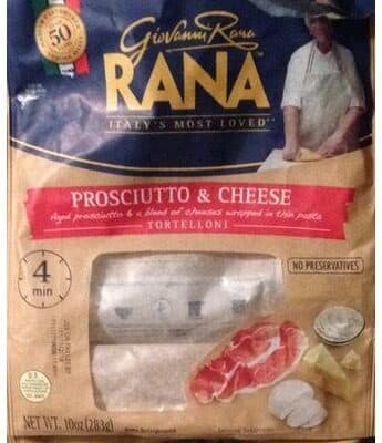 PROSCIUTTO & CHEESE TORTELLONI AGES PROSCIUTTO & A BLEND OF CHEESES WRAPPED IN THIN PASTA, PROSCIUTTO & CHEESE