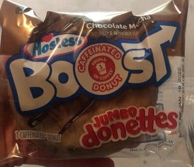JUMBO DONETTES, CHOCOLATE MOCHA FLAVORED CAFFEINATED DONUTS, CHOCOLATE MOCHA