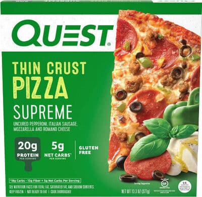 SUPREME UNCURED PEPPERONI, ITALIAN SAUSAGE, MOZZARELLA AND ROMANO CHEESE THIN CRUST PIZZA, SUPREME