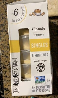 CLASSIC HUMMUS SINGLES MINI CUPS, CLASSIC
