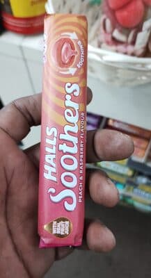 HALLS SOOTHERS CANDY RASPBERRY PEACH 45 GR