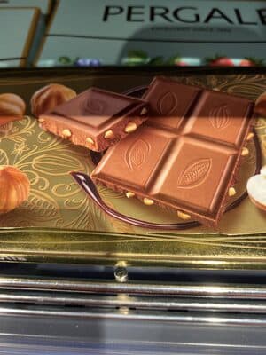 MILK CHOCOLATE WITH HAZELNUTS, HAZELNUTS