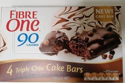 Fibre One 4 Triple Choc Cake Bars 100g