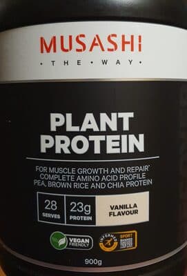 Musashi Plant Protein Vanilla Flavour 900g