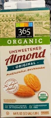 365 EVERYDAY VALUE, ORGANIC UNSWEETENED ALMOND MILK