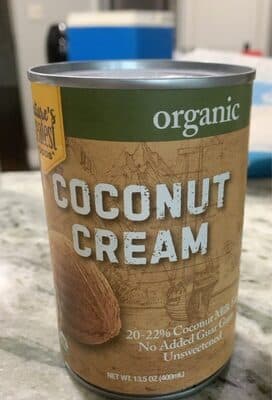 UNSWEETENED ORGANIC COCONUT CREAM, UNSWEETENED